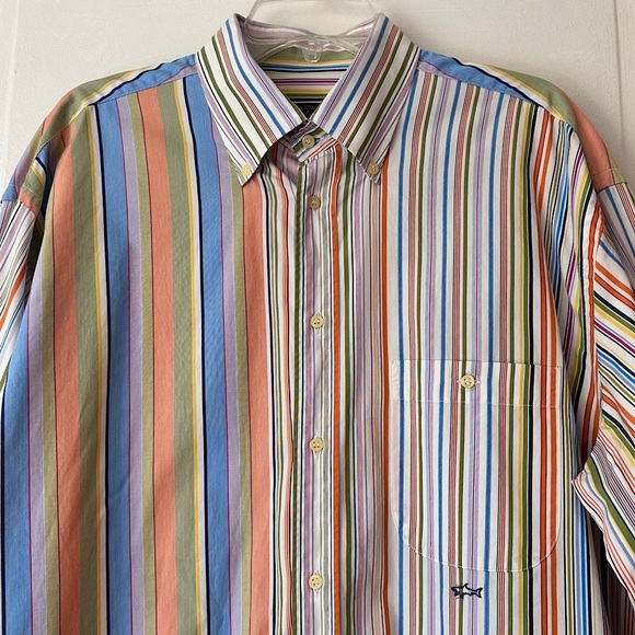Paul & Shark Yachting Men’s Button Down Collared Shirt Colorful Stripe Print - Picture 16 of 16